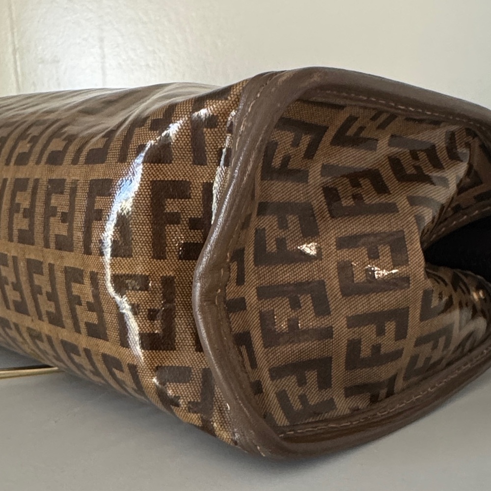 Authentic Fendi Tan Monogram Clutch/Pouch with COA - Picture 7 of 12